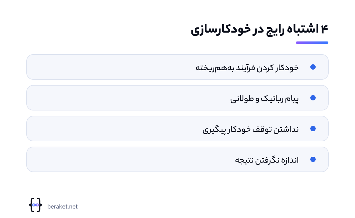 چک‌لیست اشتباه‌های رایج در خودکارسازی قیف فروش